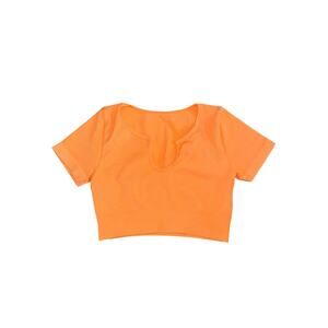 OQQ Ribbed Short Sleeve Athletic Crop